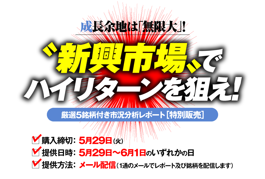 新興市場でハイリターンを狙え!